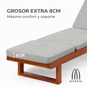 Sdraio prendisole resistente 190x60 cm con copertura rimovibile con cerniera e cinghie, imbottitura in schiuma, materiale in poliestere - Product Image 5