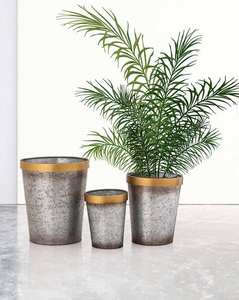 เครื่องปลูกต้นไม้ทรงกระบอกสำหรับตกแต่งมาใหม่เหมาะสำหรับอุปกรณ์ตกแต่งบ้านและห้องน้ำแผ่นกัลวาไนซ์ชุด3ชิ้น - Product Image 2