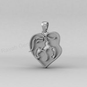 Pendentif en or 14 carats et argent 925, 22x21 mm, avec cadre vide pour la famille heureuse, pour remplir de résine de lait maternel ou de cendres, bijou souvenir à faire soi-même - Product Image 3