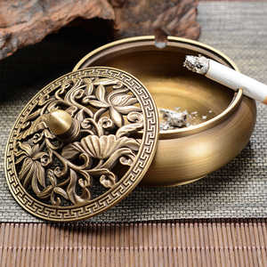 Cendriers élégants pour la maison, le bureau, l'hôtel, le Bar, le Restaurant, décor de bol, accessoires métalliques modernes, cendrier de table de voiture de forme ronde - Product Image 6