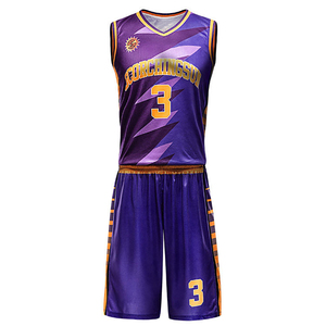 Conjuntos de uniformes de baloncesto ajustados de tamaño adulto más vendidos, diseño profesional de talla grande, logotipo personalizado, estampado transpirable, 100% poliéster - Product Image 1