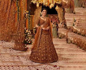 Designer Traditional Indian Pakistani Satin Lehenga Choli 3.5 Meter Flare Stitched Summer Quick Dry Sun Protection Latest Diwali - Product Image 1