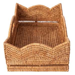 New Design Hand-Woven Rattan Serving <b>Tray</b> Rectangle Decorative Serving <b>Tray</b> for Storage Breakfast <b>Drinks</b> - Product Image 3