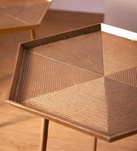 Slim Pilar Metal <b>Table</b> Set of 2 With Iron Top <b>Tables</b> Accent <b>Side</b> <b>Table</b> for Living Room and Home Furniture <b>High</b> Quality - Product Image 3