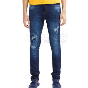 กางเกงยีนส์ลำลองเอวสูงปานกลางสำหรับผู้ชายกางเกงผ้าฝ้าย100% เบาระบายอากาศเป็นมิตรกับสิ่งแวดล้อมดีไซน์ล่าสุด - Product Image 1