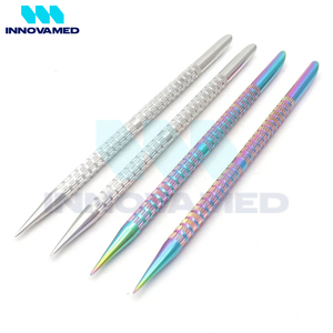 Buen vendedor manicura acero inoxidable en Multi Color plata palo doble extremo punteado pluma piel muerta removedor cutícula empujadores de uñas - Product Image 1