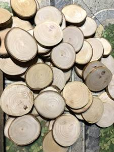 Caliente estilo Vintage decorativo redondo de madera Pino círculos rebanada posavasos chico artesanía rebanada de madera para manualidades DIY boda - Product Image 5