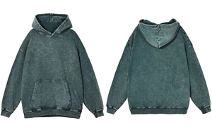 Sudadera con capucha de algodón de estilo vintage, desgastada, holgada, de corte oversize, para hombre y mujer. - Product Image 6