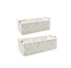 ตะกร้าเก็บแมคคราเม่ที่เป็นมิตรกับสิ่งแวดล้อมออกแบบมาเพื่อทำให้มองเห็นและใช้งานได้ทุกวัน - Product Image 3