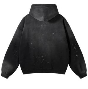 NOUVEAU logo hommes oversize heavyweight hoodies french terry blank high quality pullover Acid washed vintage hoodie - Product Image 3