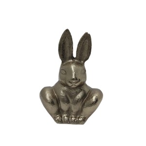 Sculptures de lapin en aluminium de conception chic Figurines abstraites finies en nickel pour la maison salon décor Sculpture de bureau - Product Image 4
