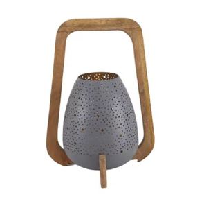 Bougeoir élégant en fer et bois de créateur de luxe décoratif de meilleure qualité finition de couleur grise pour la décoration intérieure disponible - Product Image 1