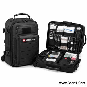 Sac de transport AED en nylon renforcé résistant à l'eau pour défibrillateur, équipement médical d'urgence pour traumatismes et chocs, pour premiers intervenants - Product Image 1
