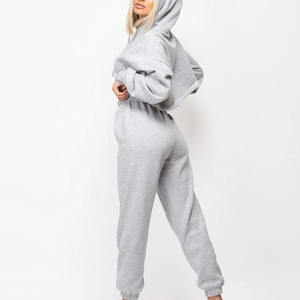 Ensemble survêtement personnalisé à la mode, sweat-shirt et pantalon de survêtement délavés à l'acide, survêtement évasé pour femmes - Product Image 4