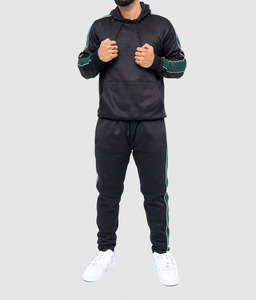 Ensemble de survêtement et pantalon de jogging surdimensionné en coton 100% avec broderie de patchs délavés, logo personnalisé, style automne - Product Image 1