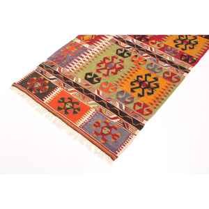 Alfombra Vintage Estilo Runner, Alfombra Turca de 3x7.5 pies, Alfombra de Lana Roja - Product Image 2