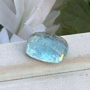 Natural <b>Top</b> Color Aquamarine Cushion Shape Cabochons Stone With Good Luster Loose Gemstone for Making Jewelry 11.46 Carat - Product Image 1