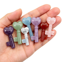 Cœur en cristal naturel sculpté de 1,5 pouce, grande taille, pour la décoration de bureau, de la maison ou de la voiture, cadeaux pour femmes, filles et garçons