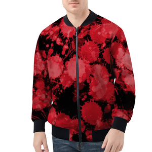 High Quality Sublimation Print 100% Cotton Bomber Jacket <b>Men</b> Streetwear Red <b>Black</b> <b>Tie</b> Dye Zipper Jackets Manufacturer - Product Image 3