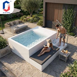 Piscina rectangular de FRP sobre suelo, resistente a los rayos UV, duradera, fácil de instalar para uso doméstico en exteriores. - Product Image 1
