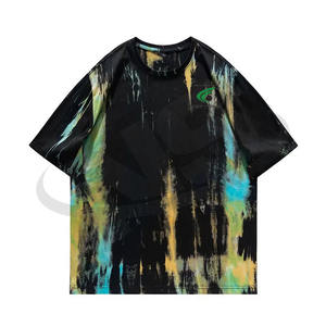 Lo último 2025 verano 100% algodón suelta ajuste camiseta de gran tamaño para hombres logotipo personalizado Casual Streetwear estilo Hip Hop Anti-Pilling - Product Image 1