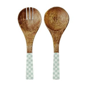 Servidores de ensalada de madera de mango de 30cm de Palma de 2 piezas, Juego de 2 servidores de ensalada de madera, Juego de 2 KETCHENWAR ÚNICO HECHO A MANO - Product Image 2