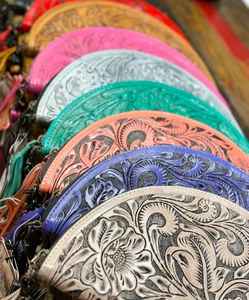 Wholesale Price on Most Popular Choice Tan Color Curved Western Carving <b>Handbag</b> Tooled Leather Canteen Bag - Product Image 4