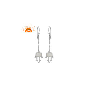 Meilleure vente boucle d'oreille en argent sterling fin naturel arc-en-ciel lune pierre précieuse fabricant de bijoux personnalisés - Product Image 1