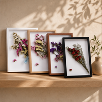 Cadre en bois de chêne pour décoration créative de la maison, boîte à souvenirs, cadre photo personnalisé, boîte à fleurs en bois, vitrine en MDF, fond 3D profond