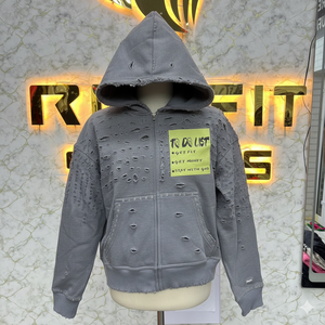 Sweat à capuche à fermeture éclair de qualité supérieure, tendance, prix d'usine, imprimé en relief, fabriqué en usine, prix bas, sweat à capuche pour hommes, sweat à capuche pour hommes - Product Image 4