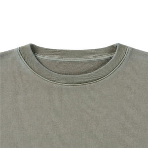 Sudadera de algodón de diseño de alta calidad para hombre, jersey de gimnasio, ropa deportiva teñida lisa de manga larga con logotipo bordado - Product Image 3