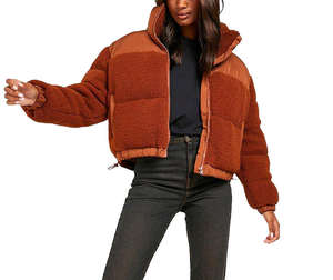 Manteaux d'hiver en duvet et fourrure pour femmes grandes tailles, épais, courts, vêtements surdimensionnés, fabriqués par TRIOTAKE INDUSTRY avec échantillon gratuit - Product Image 6