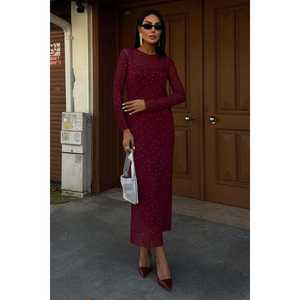 Vestido de Tul Premium 2829, Silueta Ajustada, Adornado con Piedras, Cintura Natural - Product Image 4