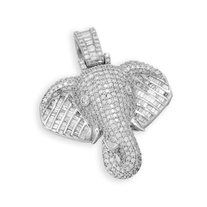 Bijoux animaux personnalisés pendentif à breloque visage d'éléphant en diamant naturel micro-pavé en or 14K Hip Hop bijoux pour hommes - Product Image 4
