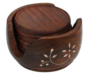 Posavasos Cuadrado de Madera Natural de Alta Calidad Hecho a Mano, Ecológico, para Cocina y Comedor, Precio Económico, de la India - Product Image 1