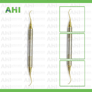 Juego de 7 Curetas Gracey con Mango Hueco para Periodoncia, Color Dorado, Instrumento Quirúrgico Manual para Rellenos Dentales de Composite, Doble - Product Image 5