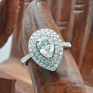 Custom Fancy Solitaire VVS Moissanite Gold 14k 18k Engagement Wedding Ring Trendy 925 Silver Set 100% Satisfaction Guaranteed" - Product Image 5