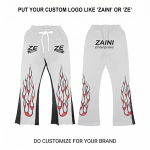 Premium Cotton Fleece Flare <b>Pant</b> 320 GSM White Black Red Straight Custom Logo Breathable Quick Dry Streetwear <b>Sweat</b> <b>Pants</b> <b>Mens</b> - Product Image 1