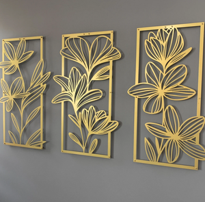 Décoration murale d'intérieur en métal doré fait à la main fantaisie fer extérieur tenture hôtel restaurant maison salon chambre arts décoratifs - Product Image 3