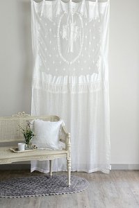 Embroidery White Floral <b>Curtain</b> the Best Quality Linen Luxury <b>Curtain</b> for Home Hotel Resort Quang Thanh Embroidery - Product Image 3