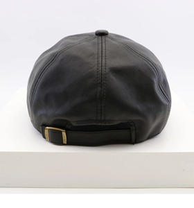 Gorra delantera Retro británica para hombres y mujeres, Boina informal de cuero PU, sombrero de invierno, cara octogonal pequeña, Color puro - Product Image 4