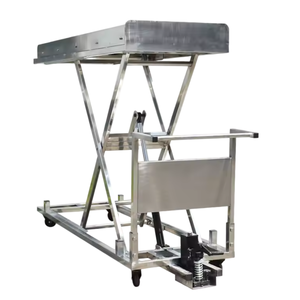 Carretilla elevadora de pedal hidráulica con bandeja de acero inoxidable 304 Elevador de carro de cadáver para uso hospitalario - Product Image 4