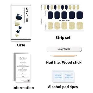 NAVY GOLD TOPAZ GlowWrap-Tiras PADI de gel UV semicurado, de larga duración y calidad de Salón (36PCS) - Product Image 4