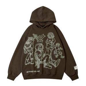 2024 Men Customized Men's Y2K Full <b>Zip</b> <b>up</b> <b>Hoodie</b> Over Face Rhinestone Pattern Print <b>Vintage</b> Oversized <b>Hoodie</b> High Quality OEM - Product Image 4