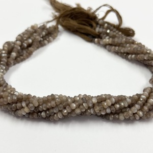 4mm AAA grado Natural Chocolate marrón piedra lunar facetada Rondelle cuentas de piedras preciosas collar pulseras a granel proveedor de cuentas al por mayor - Product Image 4