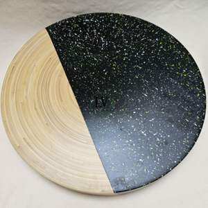 Bandeja de servicio de bambú hilado Natural ecológica de alta calidad forma redonda laca estilo spinkle hecho a mano precio barato en Vietnam - Product Image 4