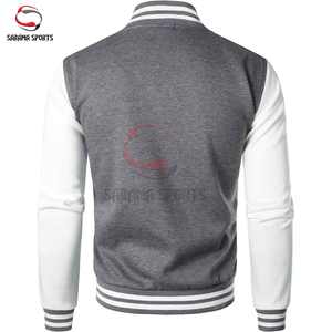 Blouson universitaire personnalisé pour homme, chaud, hiver, style baseball, manches en cuir de mouton, logo brodé, boutons, pour lycée - Product Image 4