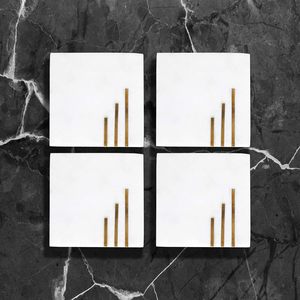 Hot Selling Square Stone Mats <b>for</b> Office Tables Artisan Stone <b>Drink</b> Pads <b>for</b> Homes Premium Stone <b>Coaster</b> Sets with Holder - Product Image 1