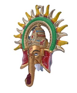 Statue murale en métal Ganesha au design moderne, rayons, décoration murale/porte pour mariage, anniversaire, Diwali, festivités, Mandir - Product Image 5