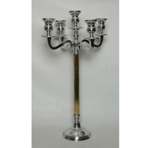 Handmade Metal Long Stem <b>Black</b> Candle Stand 5-Arm Wedding Decorative Candleholder for Home Decor <b>Candlestick</b> Lanterns Candelabra - Product Image 6